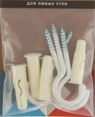 Крюк-шуруп бел. 4,5х30/60 в компл. c дюбелем MULTI 8x32 (4 шт.) - КОЛОРЛОН ВТД Новосибирск