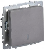 IEK BRITE Выключатель 1кл. с индикац 10А сталь - КОЛОРЛОН ВТД Новосибирск