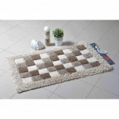 Коврик для ванной "Шахматы" одинарный, натуральный хлопок 50*80cm 1845-1 80N - КОЛОРЛОН ВТД Новосибирск