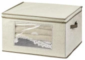 Короб складной для хранения "Цветочный узор на бежевом", 50*40*30 см с 2 ручками и прозрачным окном - КОЛОРЛОН ВТД Новосибирск