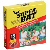 Спираль SuperBAT  3в1 от комаров/мух/ос красн 15шт - КОЛОРЛОН ВТД Новосибирск