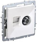 IEK BRITE Розетка ТВ+ПК Cat5e белый - КОЛОРЛОН ВТД Новосибирск
