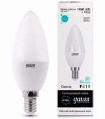 10W Gauss Elementary Свеча 10W 730lm 4100K Е14 LED - КОЛОРЛОН ВТД Новосибирск