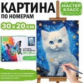 MKR3020-86 Набор для рисования "Картина по номерам 30х20 см. Белая кошечка"Мастер класс - КОЛОРЛОН ВТД Новосибирск