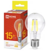 15W Лампа LED-A60-deco 15Вт 230В Е27 3000К 1480Лм прозрачная IN HOME - КОЛОРЛОН ВТД Новосибирск