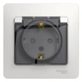 GSL000148 Glossa Бел Розетка с/з (шторки) крышка IP44 - КОЛОРЛОН ВТД Новосибирск