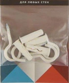 Крюк-шуруп бел. 3,5х20/40 в компл. c дюбелем MULTI 6x25 (4 шт.) - КОЛОРЛОН ВТД Новосибирск