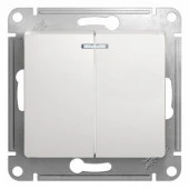 GSL000153 Glossa Бел Выключатель 2 кл. с подсв - КОЛОРЛОН ВТД Новосибирск