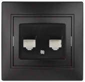1-304-05 Intro Plano Розетка ПК+ПК Cat5e антрацит - КОЛОРЛОН ВТД Новосибирск