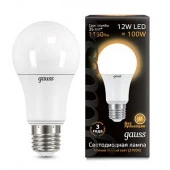 12W 12W Лампа Gauss A60 12W 1150lm 3000K E27 LED - КОЛОРЛОН ВТД Новосибирск