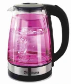 SAKURA Чайник электр SA-2744P (1.8) стекл двухслойн подсв - КОЛОРЛОН ВТД Новосибирск