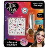 лак для ногтей с блестками с наклейками, золотой TIK TOK GIRL  NP77456TTG - КОЛОРЛОН ВТД Новосибирск