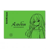 63614 АЛЬБОМ Д/РИС. 32 Л. A4, ERICHKRAUSE ANIME, NEON ЗЕЛЕНЫЙ, ПЛАСТ. ОБЛ. НА СКОБЕ /2/32/ - КОЛОРЛОН ВТД Новосибирск