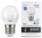 12W Gauss Elementary Шар 12W 950lm 6500K Е27 LED - КОЛОРЛОН ВТД Новосибирск