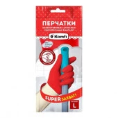 Перчатки хозяйственные латексные СВЕРХПРОЧНЫЕ БИКОЛОР, L, белый + красный, 2 шт/уп., Komfi 25814 - КОЛОРЛОН ВТД Новосибирск