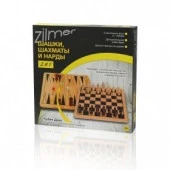 Набор настольных игр 3 в 1 Zilmer "Шахматы, шашки, нарды" (29х29х1,2 см, дерево) - КОЛОРЛОН ВТД Новосибирск