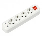 Колодка 4с/з с выключателем + 2хUSB IN HOME 5340 - КОЛОРЛОН ВТД Новосибирск
