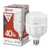 Лампа сд LED-HP-PRO 40Вт 230В Е27 с адаптером E40 4000К 3800Лм IN HOME - КОЛОРЛОН ВТД Новосибирск