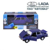 JB1200165ТМ "Автопанорама" Машинка металл., ВАЗ 2106, масштаб 1:22, синий, инерция, откр. двери, кап - КОЛОРЛОН ВТД Новосибирск