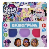 253187  Аквагрим MultiArt My Little Pony палетка с 3 красками масл. осн.+ кисточка в русс. кор. в ко - КОЛОРЛОН ВТД Новосибирск