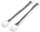 09-15 Комп коннекторов (2 клипсы с проводами)для RGB - светодиодной ленты12В, шириной 10мм, IP65 - КОЛОРЛОН ВТД Новосибирск