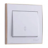 703-0226-105 Rain Переключатель 1 кл. белый/золото - КОЛОРЛОН ВТД Новосибирск