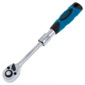 Ключ телескопический трещоточный 1/4", 150-200 мм, CrV, хромир., 2-х комп. рукоятка// Gross - КОЛОРЛОН ВТД Новосибирск
