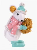 Декоративная фигурка Мышка с Шишкой из полирезины / 8х5х3см арт.80059 - КОЛОРЛОН ВТД Новосибирск