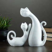 ***Фигурка "Кошки" белая 17х7х16см    4241536 - КОЛОРЛОН ВТД Новосибирск
