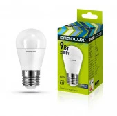 9W Ergolux LED-G45-9W-E27-6K Шар 9Вт E27 6500K 172-265В 13178 - КОЛОРЛОН ВТД Новосибирск