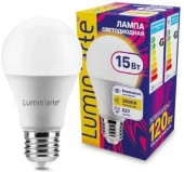 15W Лампа LUMIN'ARTE LSTD-A60-15W3KE27 "Груша" A60 15Вт 1200лм 3000К Е27 - КОЛОРЛОН ВТД Новосибирск