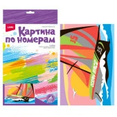 Ркн-102 Картина по номерам для малышей ТРАНСПОРТ "Спортивный парусник" - КОЛОРЛОН ВТД Новосибирск