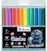 Фломастеры 12цв. ATTOMEX "Unicorn" 5081617 вент.колп.,пластик.блист. - КОЛОРЛОН ВТД Новосибирск