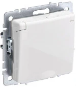 IEK BRITE Розетка с/з шторк и крышкой 16А IP20 белый - КОЛОРЛОН ВТД Новосибирск