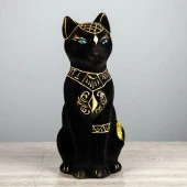 Копилка "Кот Сфинкс", флок, чёрная, 28 см 1093913 - КОЛОРЛОН ВТД Новосибирск