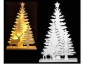 ***Светящаяся декорация настенная "Рождественская ночь в лесу", 15 LED ламп. Размер: 40х2,7х26 см - КОЛОРЛОН ВТД Новосибирск