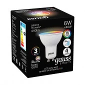 ***Лампа Gauss Smart MR16 6W GU10 RGBW+dim - КОЛОРЛОН ВТД Новосибирск