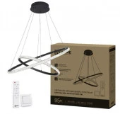 Люстра ESTETIKA RING-MYSTERY-95RC-2BL 95Вт 3000-6500K 600/400 1.2м трос пульт ДУ черный IN HOME - КОЛОРЛОН ВТД Новосибирск