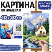 MKR4030-121 Набор для рисования "Картина по номерам 30*40 см. Домик в горах"Мастер класс - КОЛОРЛОН ВТД Новосибирск