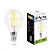 7W Led Feron 25875 LB-52 E14 4000K филамент G45 прозрачная - КОЛОРЛОН ВТД Новосибирск