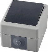 Stekker Выключатель 1 кл. IP54 10А серый/графит PSW10-111-54 - КОЛОРЛОН ВТД Новосибирск