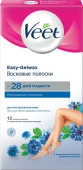 VEET Восковые полоски для чувствительной кожи c технологией Easy Gel-wax 12 шт - КОЛОРЛОН ВТД Новосибирск