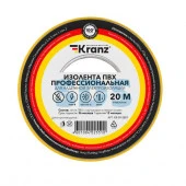 Изолента ПВХ 19мм/20м/0,18мм жёлто-зелёная KRANZ Professional - КОЛОРЛОН ВТД Новосибирск