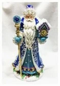 ***Фигурка новогодняя ДЕД МОРОЗ С ЧАСАМИ из полирезины / 25 см арт.75532* - КОЛОРЛОН ВТД Новосибирск