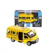1200069ТМ "Автопанорама" Машинка металлическая "Маршрутное такси", 1:50, цвет желтый, инерция, в/к 1 - КОЛОРЛОН ВТД Новосибирск