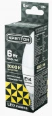 6W Лампа КРЕПТОН LED B35 6W E14 3000K свеча - КОЛОРЛОН ВТД Новосибирск