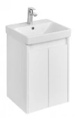 Тумба с раковиной АКВАТОН Сканди Doors 45" белый матовый/белый глянец - КОЛОРЛОН ВТД Новосибирск
