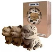 20021 QBRIX Картонный 3D конструктор Три котика - КОЛОРЛОН ВТД Новосибирск