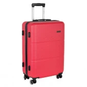 Р612 (3-ой) красный Red (24") пластик ABS чемодан средний - КОЛОРЛОН ВТД Новосибирск