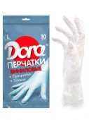 Перчатки виниловые хозяйственные Dora "Универсальные", 10шт (Белый, Размер: L) - КОЛОРЛОН ВТД Новосибирск